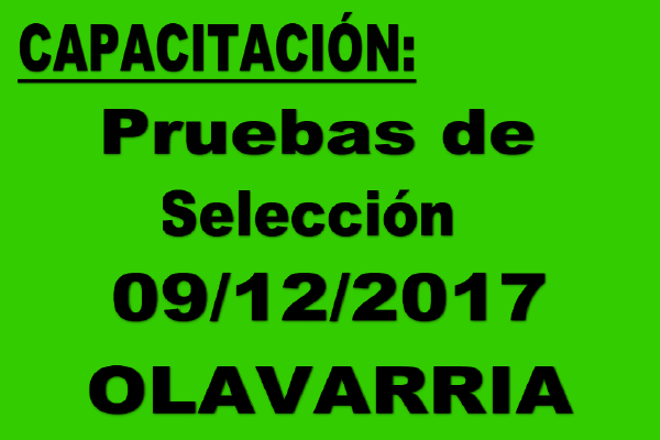 Jornada de capaciatación: Pruebas de selección 09/12/2017 OLAVARRIA
